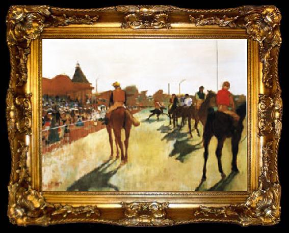 framed  Edgar Degas Race Horses before the Stands, ta009-2